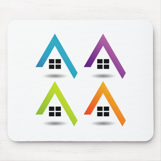 成長する不動産市場を示すグラフィック マウスパッド (正面)