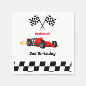 成長する二人の高速レースカーボーイ男の子2歳の誕生日 スタンダードカクテルナプキン (正面)