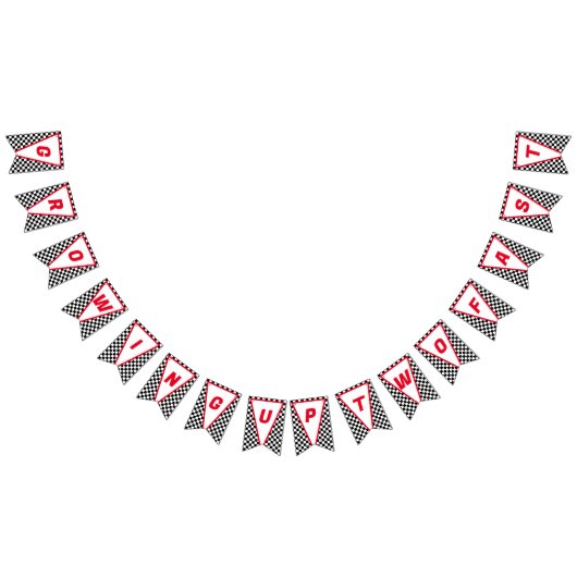 成長する二人の高速レースカーボーイ男の子2歳の誕生日 バンティングフラッグ (全)