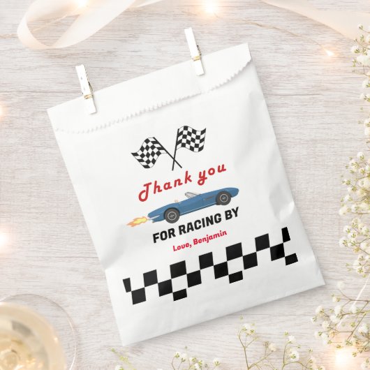 成長する二人の高速レースカーボーイ男の子2歳の誕生日 フェイバーバッグ (クリップ留めされた状態)