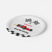 成長する二人の高速レースカーボーイ男の子2歳の誕生日 ペーパープレート (アングル)