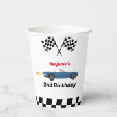 成長する二人の高速レースカーボーイ男の子2歳の誕生日 紙コップ (裏面)