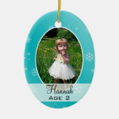 成長する子供たち数々の – 写真クリスマスオーナメント セラミックオーナメント (正面)