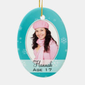 成長する子供たち数々の – 写真クリスマスオーナメント セラミックオーナメント (裏面)