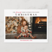 成長する家族の子供たち写真メリークリスマス ポストカード (正面)
