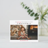 成長する家族の子供たち写真メリークリスマス ポストカード (スタンド正面)