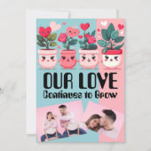 成長する愛の鉢植えバレンタインデー シーズンカード (正面)