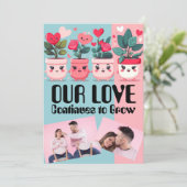 成長する愛の鉢植えバレンタインデー シーズンカード (スタンド正面)