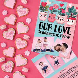 成長する愛の鉢植えバレンタインデー シーズンカード