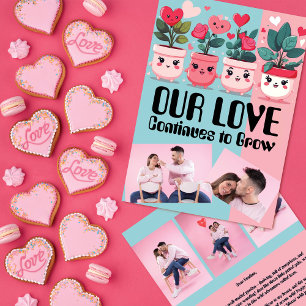 成長する愛の鉢植えバレンタインデー シーズンカード