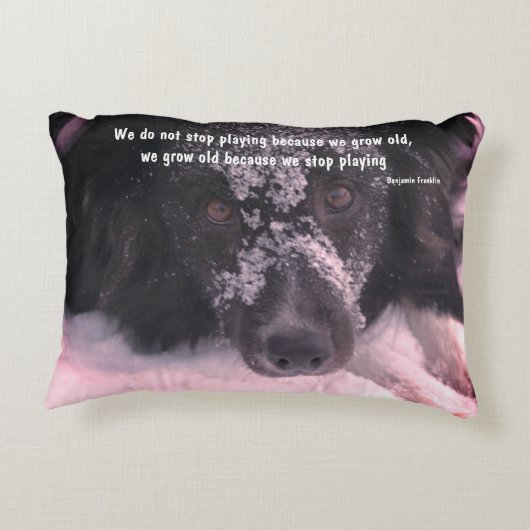 成長する感動的古い引用文縁どコリー アクセントクッション (裏面)