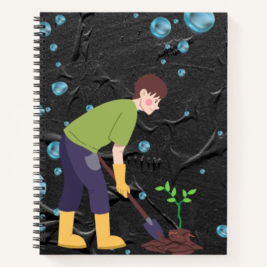 成長する未来：木を植える子供 ノートブック (正面)