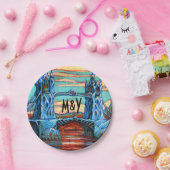 成長する橋のファンタジーシティディナープレート ペーパープレート (パーティー)