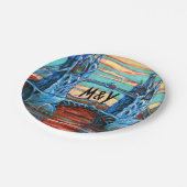 成長する橋のファンタジーシティディナープレート ペーパープレート (アングル)