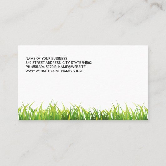 成長する草 |芝刈り機 |園芸用シアーズ 名刺 (裏面)