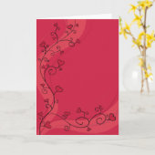 成長する赤いハート カード (黄色い花)