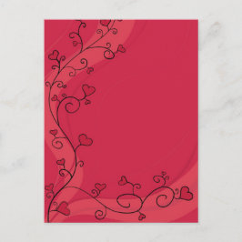 成長する赤いハート ポストカード