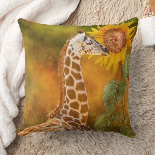 成長する高い-キリンの芸術の装飾者の枕 クッション (ブランケット)