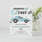 成長する2つのファーストレースカー2nd誕生日 招待状 (スタンド正面)