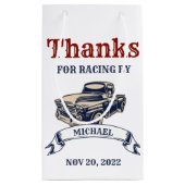 成長する2つの速い2番目の誕生日パーティーテーマ少年 スモールペーパーバッグ (裏面)