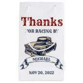 成長する2つの速い2番目の誕生日パーティーテーマ少年 スモールペーパーバッグ (正面)