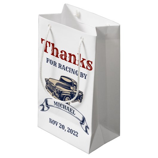 成長する2つの速い2番目の誕生日パーティーテーマ少年 スモールペーパーバッグ (正面アングル)