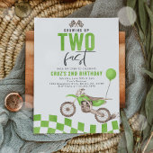 成長する2つの高速グリーンダートバイクボーイ誕生日 招待状