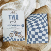 成長する2つの高速ブルーダートバイクボーイ誕生日 招待状