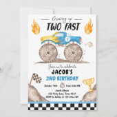 成長する2つの高速モンスタートラックボーイ誕生日 招待状 (正面)