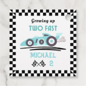 成長する2つの高速レースカーブルーボーイ2歳の誕生日 フェイバータグ (裏面)