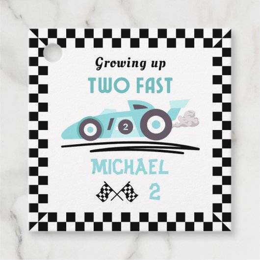 成長する2つの高速レースカーブルーボーイ2歳の誕生日 フェイバータグ (正面)