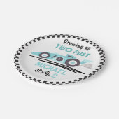 成長する2つの高速レースカーブルーボーイ2歳の誕生日 ペーパープレート (アングル)