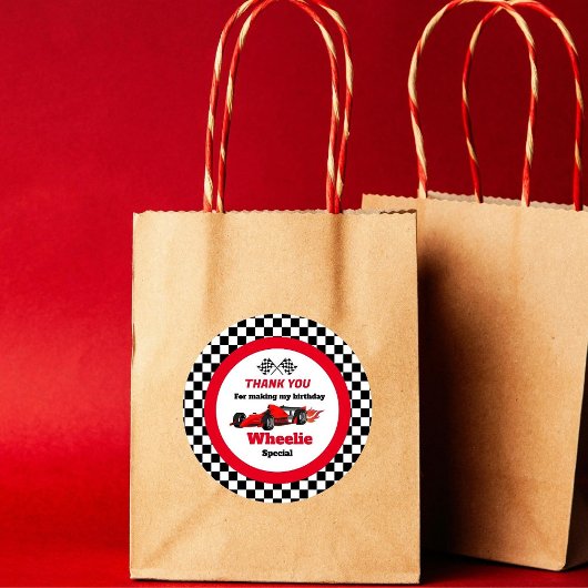 成長する2つの高速レースカーボーイ2nd誕生日パップ ラウンドシール