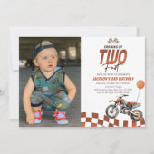 成長する2高速オレンジダートバイク2nd誕生日 招待状 (正面)