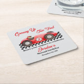 成長する2高速レッドレースカー2nd誕生日 スクエアペーパーコースター (アングル)