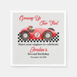 成長する2高速レッドレースカー2nd誕生日 スタンダードカクテルナプキン