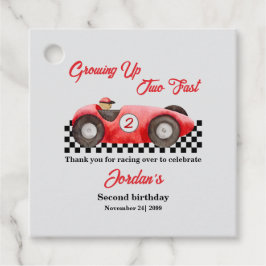 成長する2高速レッドレースカー2nd誕生日 フェイバータグ