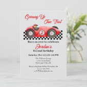 成長する2高速レッドレースカー2nd誕生日 招待状 (スタンド正面)