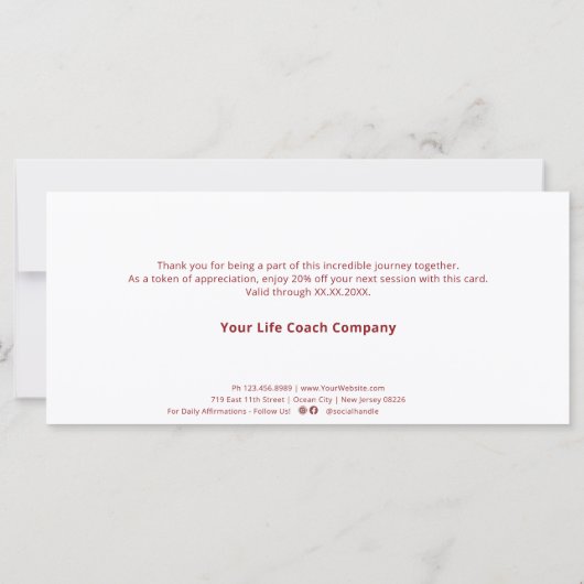 成長のシーズンを望む,喜びフラットカード (裏面)