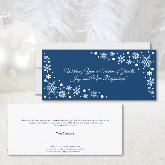 成長のシーズンを望む,喜びブルーフラットカード