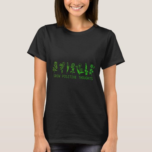 成長の前向き思考メンタルヘルス認識度モン Tシャツ (正面)