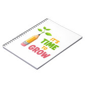 成長の始まりを告げる「It's Time to Grow」鉛筆プラント ノートブック (左側)