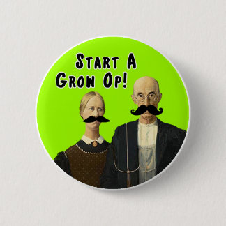 成長の操作の口ひげボタンを始めて下さい 缶バッジ