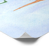 成長の賢い小さなフクロウの水のカラー効果 ポスター (角)