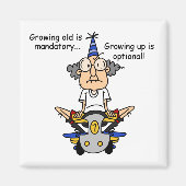 成長はユーモアのオプション マグネット (正面)