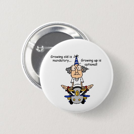 成長はユーモアのオプション 缶バッジ (正面&裏面)