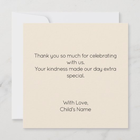 成長を感謝するメッセージ サンキューカード (裏面)