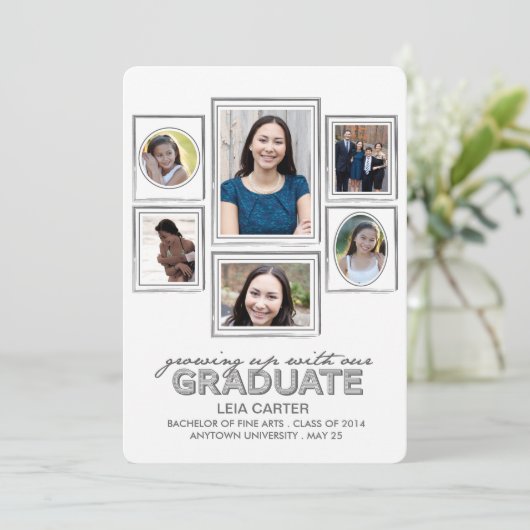 成長を祝う卒業発表 案内状 (スタンド正面)