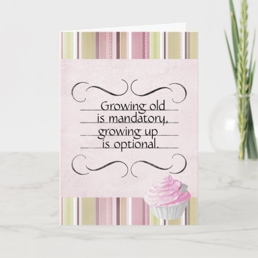 成長を続ける古い誕生日カード カード (正面)