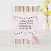 成長を続ける古い誕生日カード カード (黄色い花)